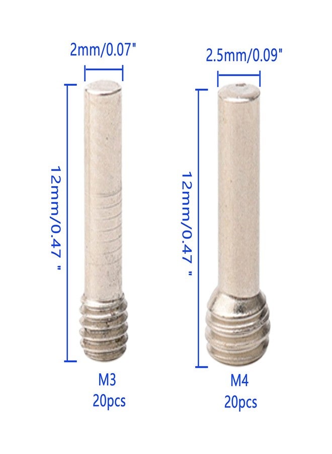 Rchobbytop Steel Screw Shaft M3x2.0x12mm (20pcs) & M4x2.5x12mm (20pcs), 1.5mm (5pcs) & 2mm (5pcs) Hex Key for Axial RC4WD HPI Arrma MST Team Associated Traxxas RC Crawler Truck Buggy - Image 2